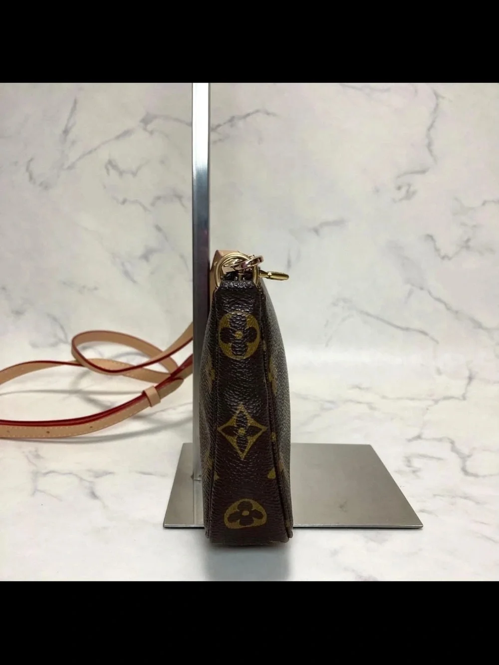 Louis Vuitton Monogram Canvas Crossbody with Red-Trim Strap